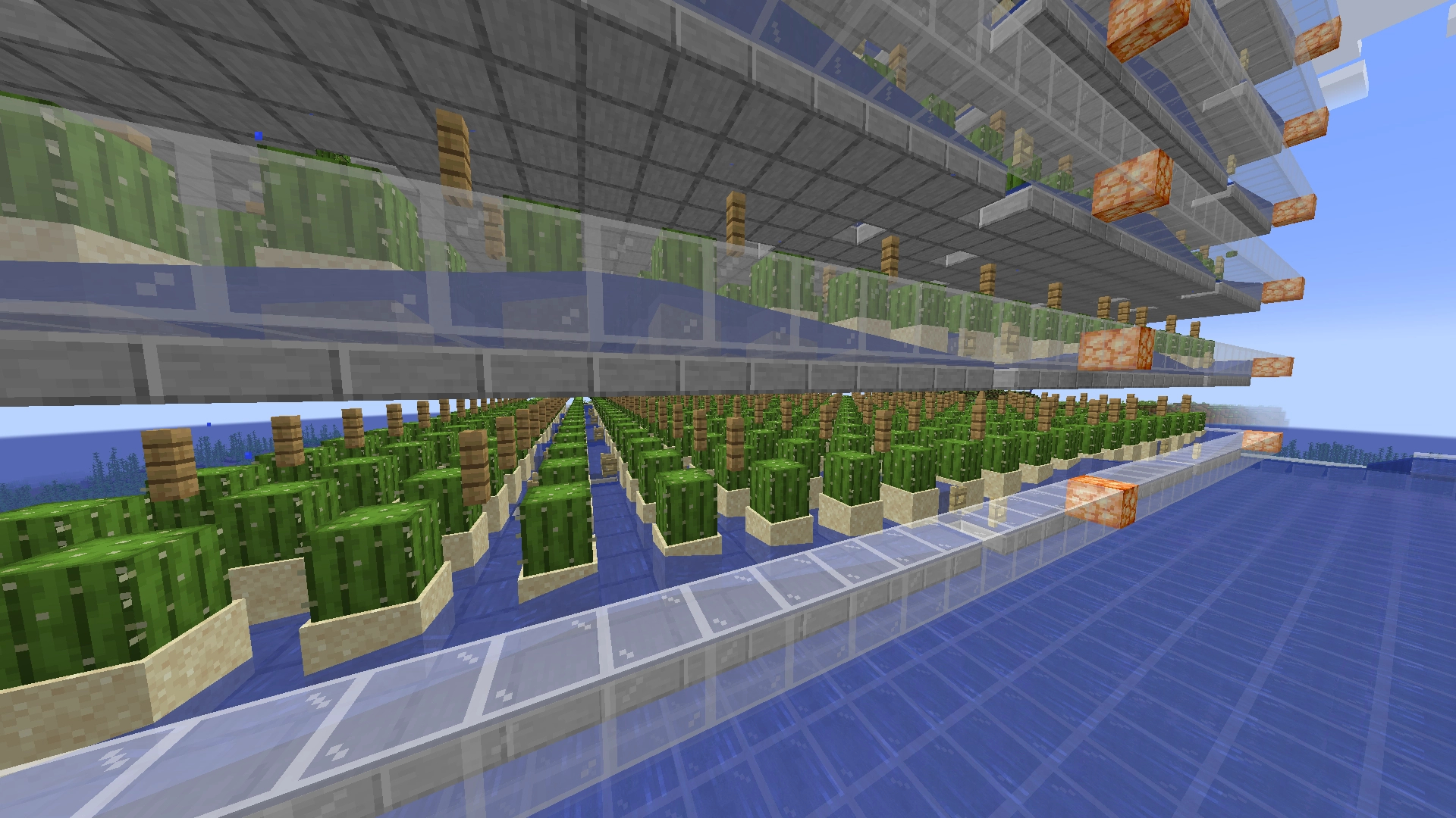 Huge cactus farm with collection system and shroomlight – additional image